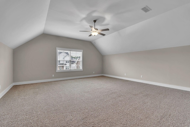 404 Generosity Way, Smyrna, TN 37167 - additional living space featuring ceiling fan, vaulted ceiling, carpet, and baseboards