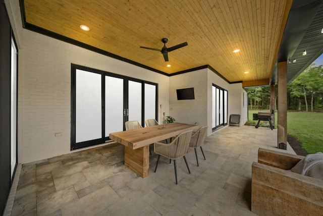 1240 John Windrow Rd, Eagleville, TN 37060 - view of patio / terrace featuring outdoor dining space and ceiling fan