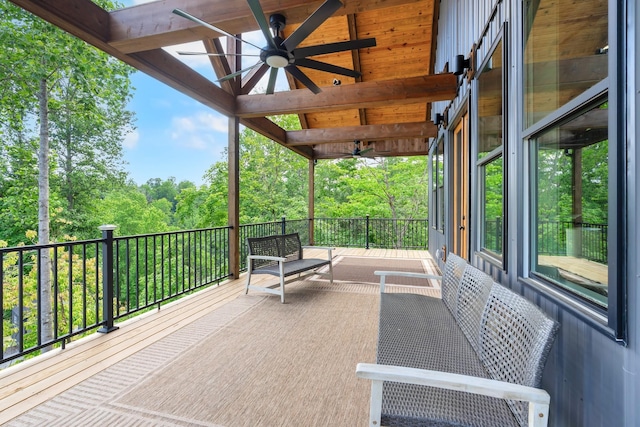 44 Hasty Hill Rd, Lynchburg, TN 37352 - view of patio featuring ceiling fan and a balcony