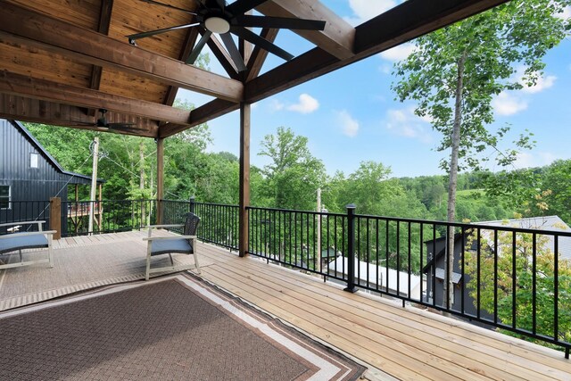 44 Hasty Hill Rd, Lynchburg, TN 37352 - wooden terrace featuring ceiling fan
