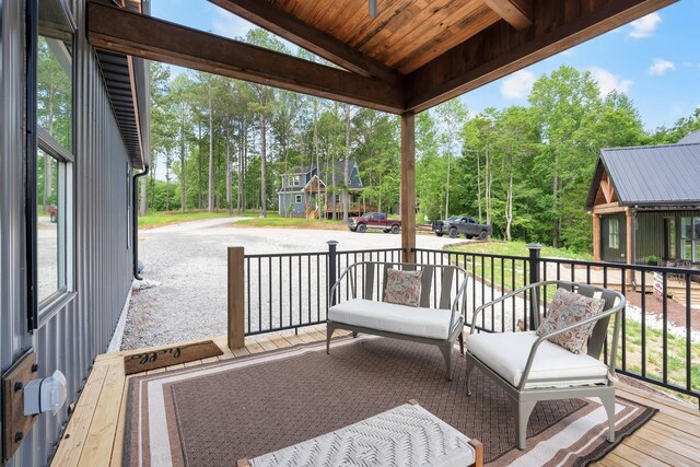 44 Hasty Hill Rd, Lynchburg, TN 37352 - wooden porch with view of scattered trees