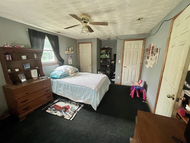 505 Wesley Ave, Nashville, TN 37207 - bedroom featuring a textured ceiling, carpet flooring, and ceiling fan