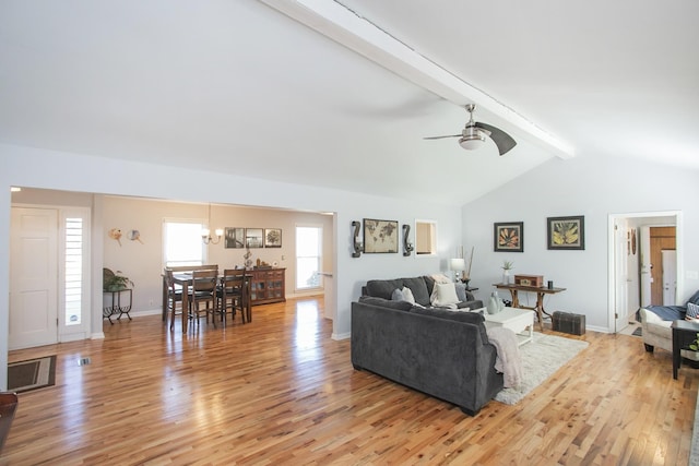 321 Amherst Dr, Murfreesboro, TN 37128 - living room with light wood-style flooring, a ceiling fan, and baseboards