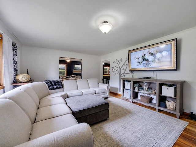 189 Washington Ave, Camden, TN 38320 - living room featuring wood finished floors and baseboards