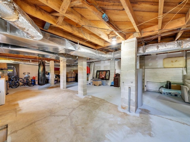 189 Washington Ave, Camden, TN 38320 - unfinished below grade area with washer / dryer