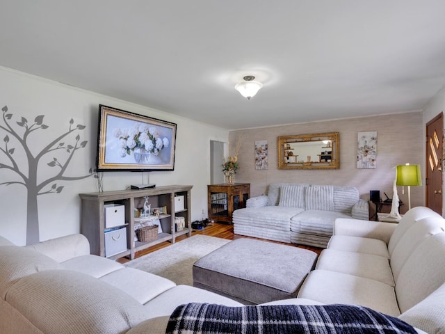 189 Washington Ave, Camden, TN 38320 - living room with wood finished floors and crown molding