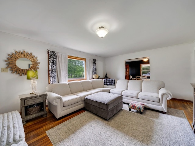 189 Washington Ave, Camden, TN 38320 - living room featuring wood finished floors and baseboards