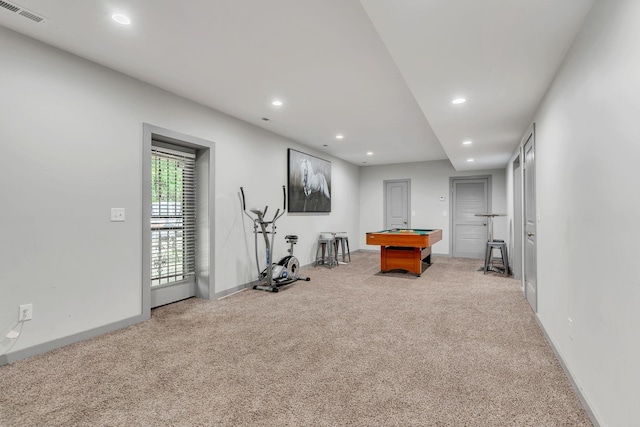 4001 S Windsor Ct, Springfield, TN 37172 - playroom with recessed lighting, carpet flooring, billiards, and baseboards