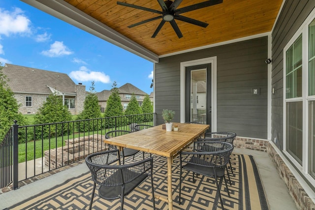 609 Dallas Ct, Murfreesboro, TN 37130 - view of patio with ceiling fan, outdoor dining space, and a balcony