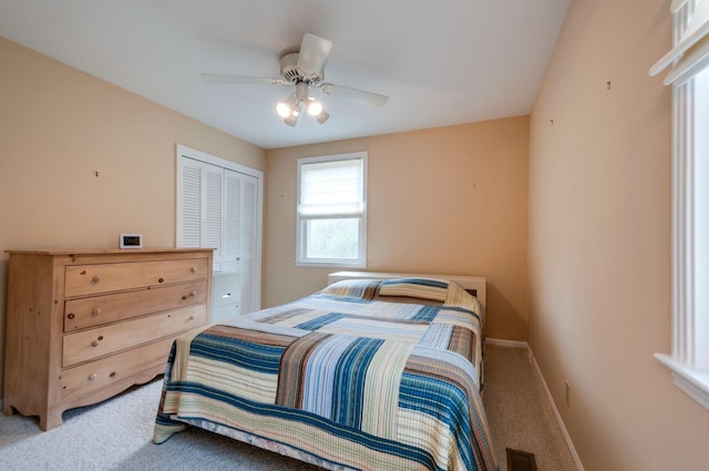6307 Park Ln, Nashville, TN 37205 - carpeted bedroom featuring a closet, baseboards, and a ceiling fan