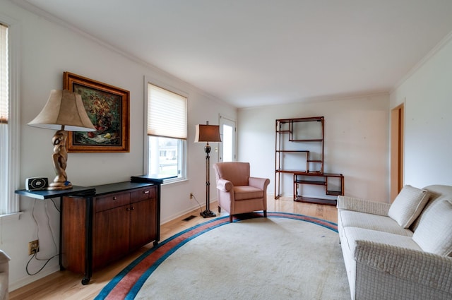 6307 Park Ln, Nashville, TN 37205 - living area with light wood-type flooring, ornamental molding, and baseboards