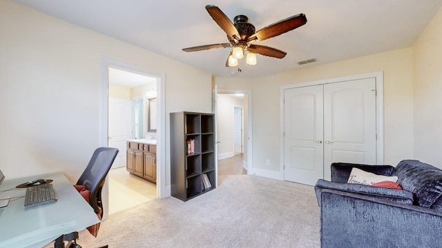 1303 Reynard Dr, Gallatin, TN 37066 - office space featuring light carpet, a ceiling fan, and baseboards
