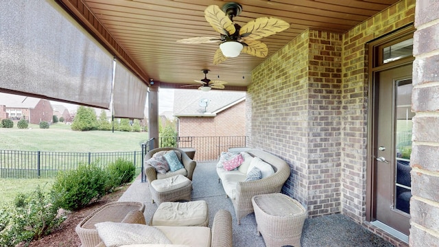 1303 Reynard Dr, Gallatin, TN 37066 - view of patio / terrace with a ceiling fan and an outdoor living space
