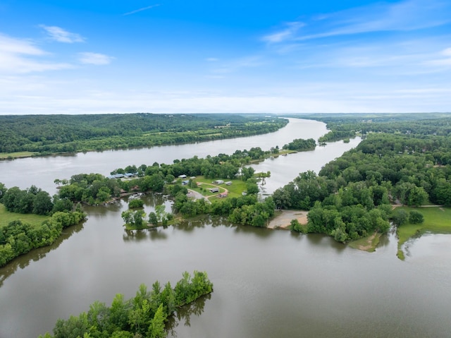 4053 Deer Creek Rd, Linden, TN 37096 - drone / aerial view of a nearby body of water and a heavily wooded area