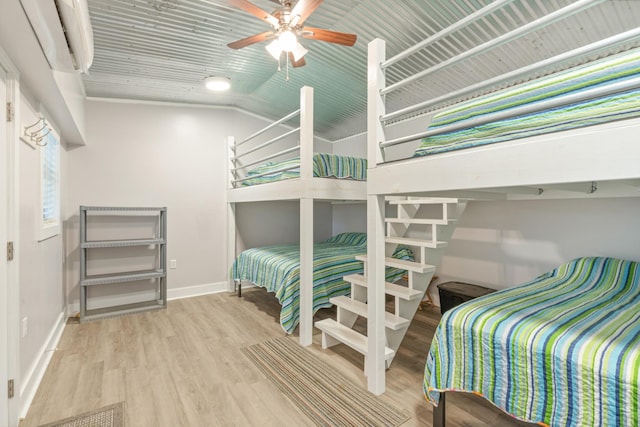 4053 Deer Creek Rd, Linden, TN 37096 - bedroom featuring wood finished floors, baseboards, and vaulted ceiling