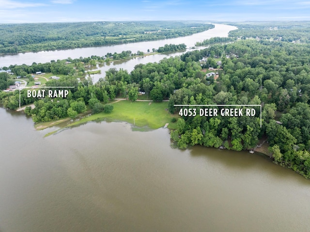 4053 Deer Creek Rd, Linden, TN 37096 - bird's eye view of a nearby body of water and a heavily wooded area