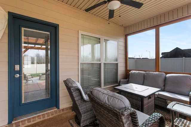 2466 Cason Ln, Murfreesboro, TN 37128 - sunroom with an outdoor living space and ceiling fan
