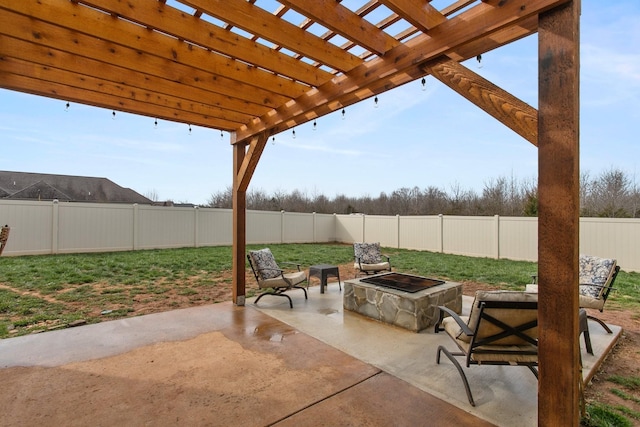 2466 Cason Ln, Murfreesboro, TN 37128 - view of patio with a fire pit and a pergola