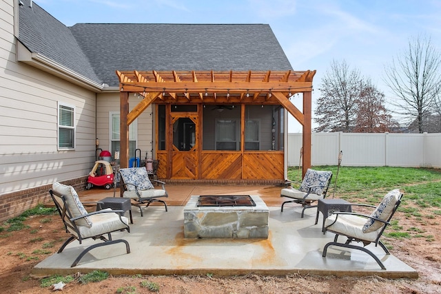 2466 Cason Ln, Murfreesboro, TN 37128 - view of patio / terrace featuring a fire pit
