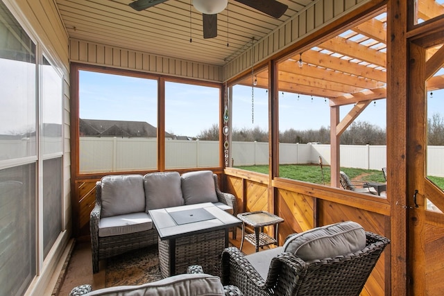 2466 Cason Ln, Murfreesboro, TN 37128 - sunroom with a ceiling fan and outdoor lounge area