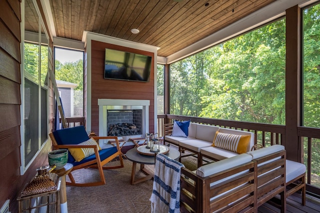 301 Evans Dr, Tullahoma, TN 37388 - deck featuring an outdoor living space with a fireplace