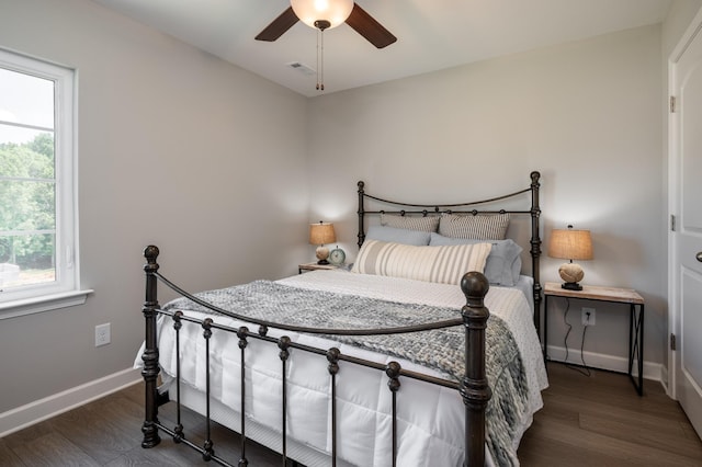 301 Evans Dr, Tullahoma, TN 37388 - bedroom with wood finished floors, baseboards, and ceiling fan