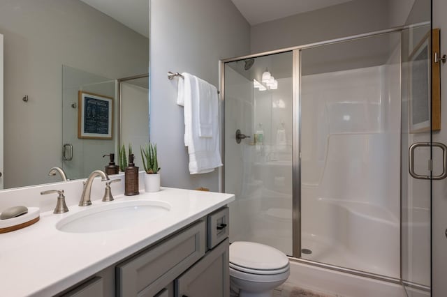 301 Evans Dr, Tullahoma, TN 37388 - full bathroom featuring toilet, a shower stall, and vanity
