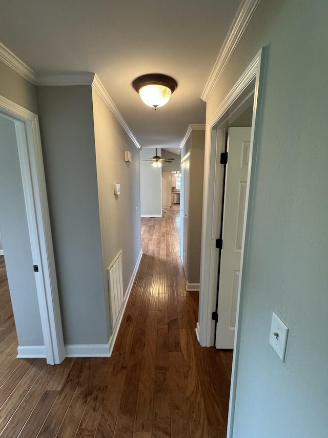 2306 Raspberry Ln, Lebanon, TN 37087 - corridor with wood finished floors, crown molding, and baseboards