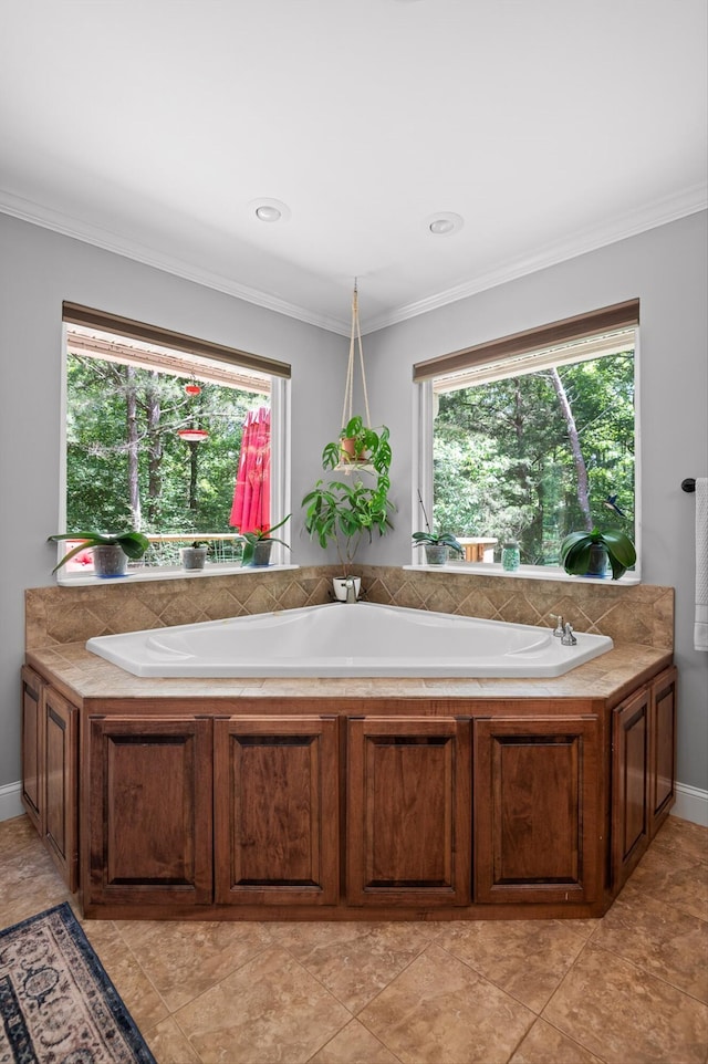 204 Chapman Ct, La Fayette, GA 30728 - bathroom with a garden tub and ornamental molding