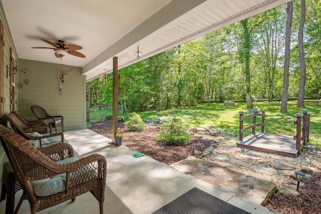 204 Chapman Ct, La Fayette, GA 30728 - view of patio / terrace with a ceiling fan
