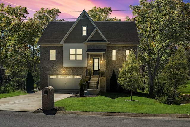3024 Trice Pl, Lebanon, TN 37087 - view of front of property featuring driveway, a lawn, a garage, and brick siding