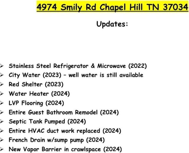 4974 Smiley Rd, Chapel Hill, TN 37034 - view of miscellaneous document