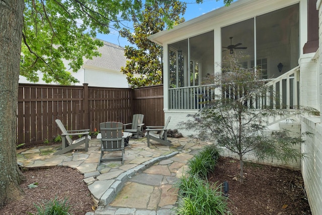 1616 Championship Blvd, Franklin, TN 37064 - view of patio / terrace featuring a sunroom and a ceiling fan