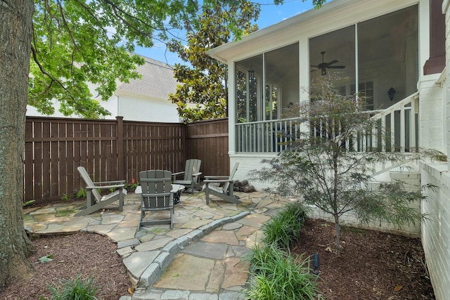 1616 Championship Blvd, Franklin, TN 37064 - view of patio featuring a sunroom and a ceiling fan
