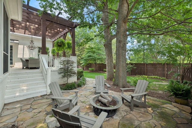 1616 Championship Blvd, Franklin, TN 37064 - fenced backyard featuring a fire pit, a pergola, and a patio area