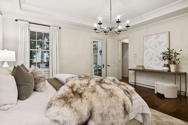 1616 Championship Blvd, Franklin, TN 37064 - bedroom with a chandelier, ornamental molding, and dark wood-type flooring
