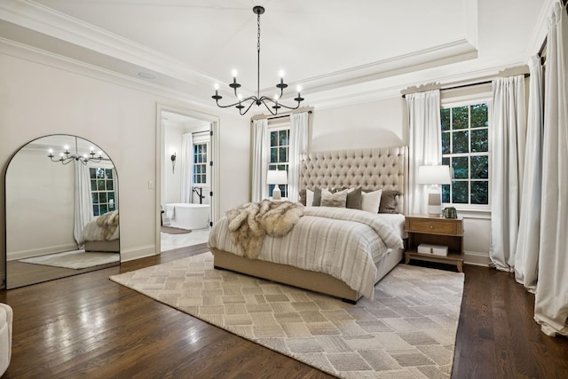 1616 Championship Blvd, Franklin, TN 37064 - bedroom featuring a chandelier, wood finished floors, crown molding, and baseboards