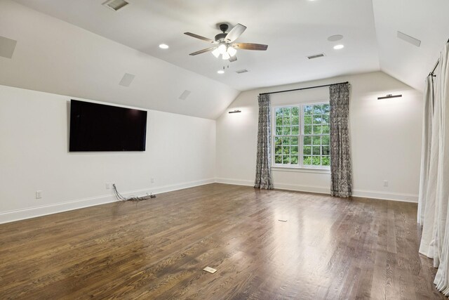 1616 Championship Blvd, Franklin, TN 37064 - unfurnished room with lofted ceiling, ceiling fan, wood finished floors, baseboards, and recessed lighting