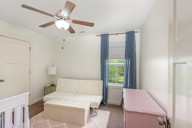 201 Hart Ln, Lebanon, TN 37087 - bedroom featuring carpet floors, baseboards, and a ceiling fan