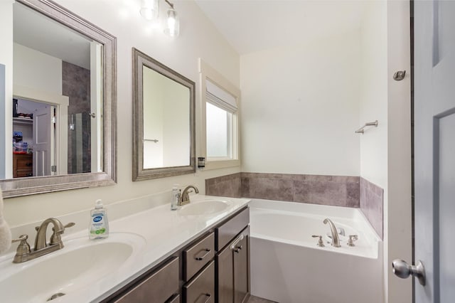 201 Hart Ln, Lebanon, TN 37087 - full bathroom with double vanity and a garden tub