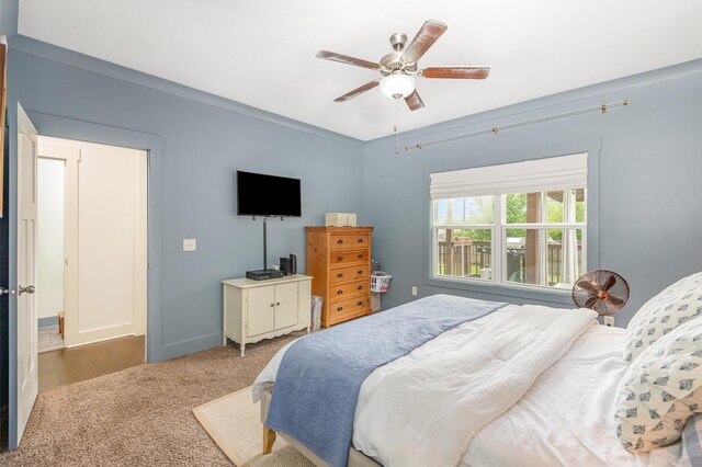 201 Hart Ln, Lebanon, TN 37087 - bedroom with carpet flooring, a ceiling fan, and baseboards