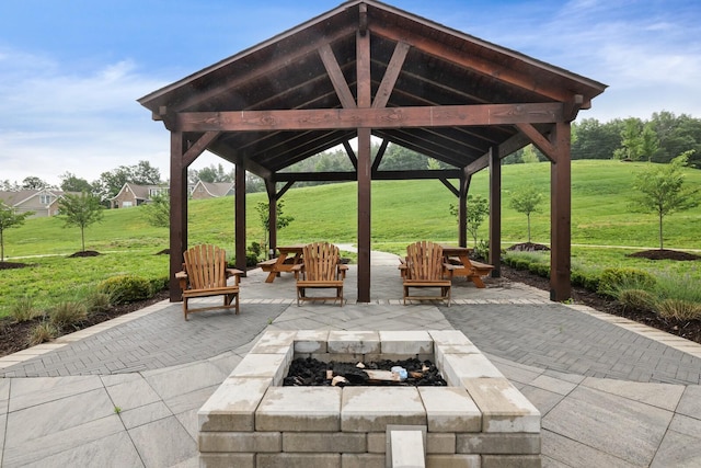 425 Multrees Pl, Smyrna, TN 37167 - view of patio / terrace featuring a gazebo and an outdoor fire pit