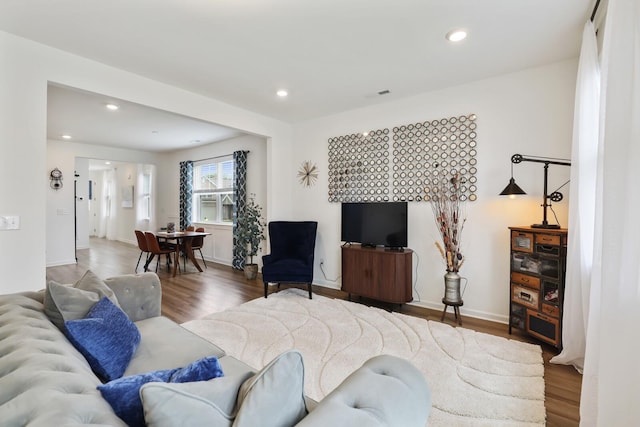 425 Multrees Pl, Smyrna, TN 37167 - living room with wood finished floors and recessed lighting
