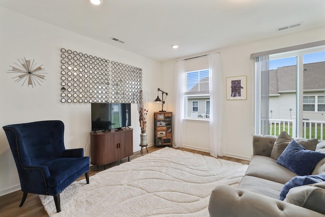 425 Multrees Pl, Smyrna, TN 37167 - living room featuring baseboards, wood finished floors, and recessed lighting