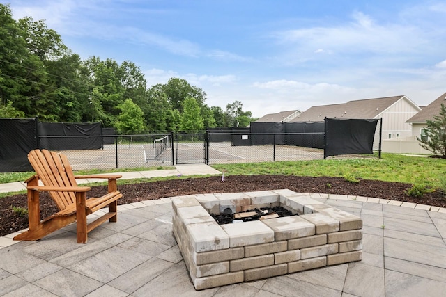 425 Multrees Pl, Smyrna, TN 37167 - view of patio with an outdoor fire pit and a gate
