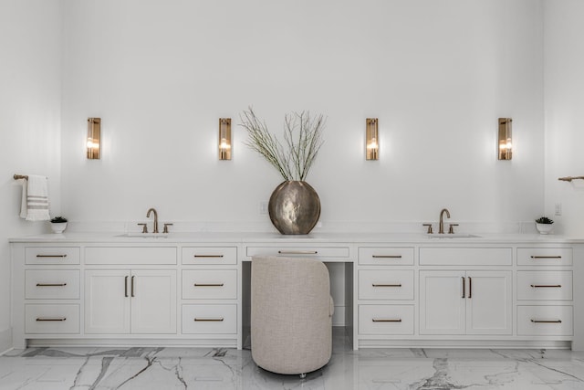 609 Bowling Ave, Nashville, TN 37215 - bathroom featuring marble finish flooring and double vanity