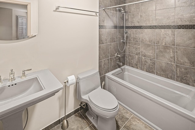 2113 River Chase Dr, Murfreesboro, TN 37128 - full bathroom with bathing tub / shower combination, toilet, baseboards, and a sink