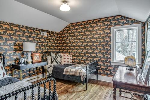 1702 Stokes Ln, Nashville, TN 37215 - bedroom with lofted ceiling and wood finished floors