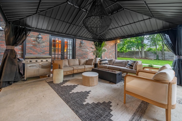 1702 Stokes Ln, Nashville, TN 37215 - view of patio with french doors and an outdoor hangout area