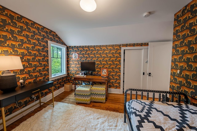1702 Stokes Ln, Nashville, TN 37215 - bedroom with vaulted ceiling and wood finished floors